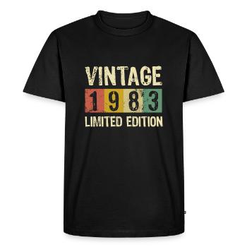Vintage 1983 - Limited Edition Birthday - Men's Premium Organic T-Shirt - black - Front - Nico (187cm)
