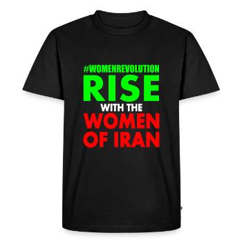Rise with the women of iran - Men's Premium Organic T-Shirt - black - Front - Nico (187cm)