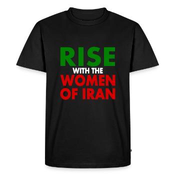 Rise with the women of iran - Men's Premium Organic T-Shirt - black - Front - Nico (187cm)