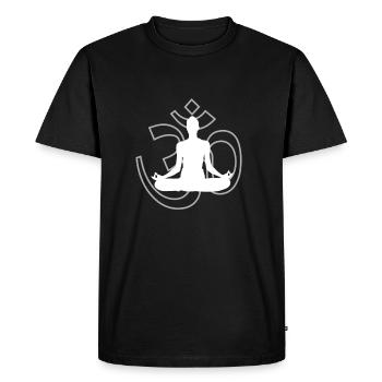 Yoga om méditation - T-shirt Premium bio Homme - noir - Devant - Nico (187cm)