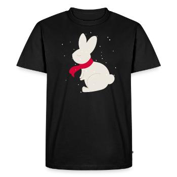 Lapin Écharpe d’hiver Flocons de neige Écharpe de lapin Noël - T-shirt Premium bio Homme - noir - Devant - Nico (187cm)