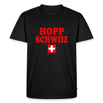 Hopp schwiiz - T-shirt Premium bio Homme - noir - Devant - Nico (187cm)