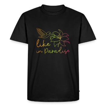 Colibri comme au paradis - fleurs exotiques de la nature - T-shirt Premium bio Homme - noir - Devant - Nico (187cm)