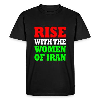 Rise with the women of iran - Men's Premium Organic T-Shirt - black - Front - Nico (187cm)