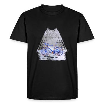 vélo hiver e 112 - T-shirt Premium bio Homme - noir - Devant - Nico (187cm)