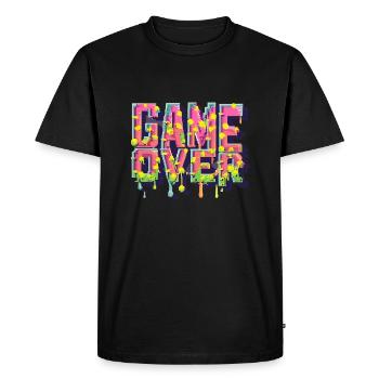 T-shirt Retro Gamer Console de jeu Pixel - T-shirt Premium bio Homme - noir - Devant - Nico (187cm)