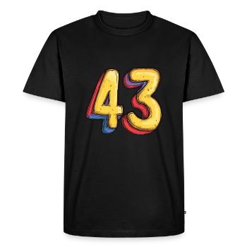 43 Number Comic - Men's Premium Organic T-Shirt - black - Front - Nico (187cm)