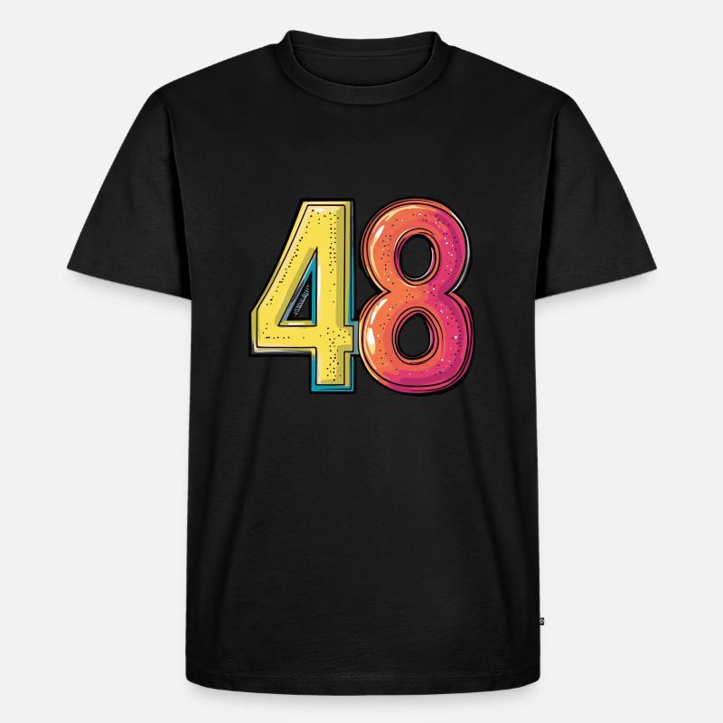 48 Zahl Comic - Männer Premium Bio T-Shirt - Schwarz