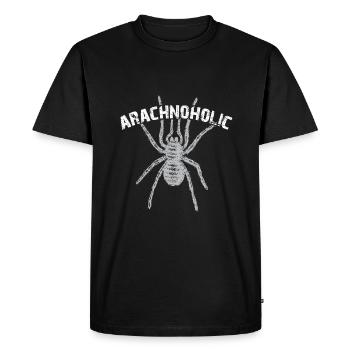 Arachnoholic, j’adore les araignées. Grande tarentule - T-shirt Premium bio Homme - noir - Devant - Nico (187cm)