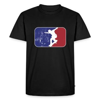 Skater logo - Men's Premium Organic T-Shirt - black - Front - Nico (187cm)