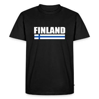 FINLANDE DRAPEAU FINLANDAIS - T-shirt Premium bio Homme - noir - Devant - Nico (187cm)