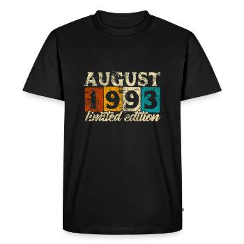 Edition Limitée Août 1993 Anniversaire - Cadeau - T-shirt Premium bio Homme - noir - Devant - Nico (187cm)