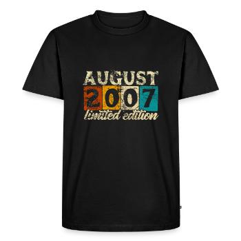 Edition Limitée Août 2007 Anniversaire - Cadeau - T-shirt Premium bio Homme - noir - Devant - Nico (187cm)