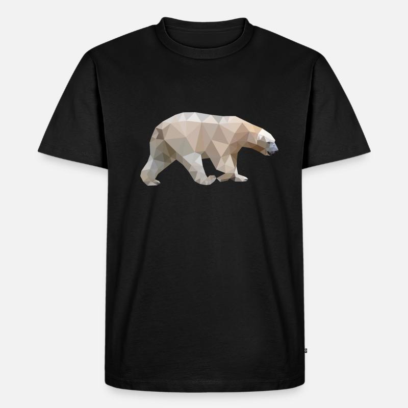 Polygon Eisbär - Männer Premium Bio T-Shirt - Schwarz