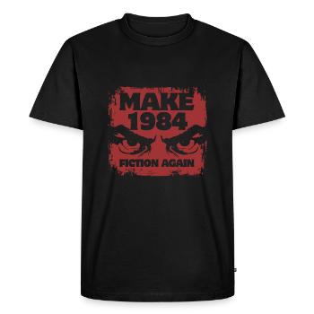 Redevenir une fiction de 1984 - Orwell - T-shirt Premium bio Homme - noir - Devant - Nico (187cm)