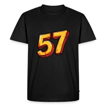 57 Number Comic - Men's Premium Organic T-Shirt - black - Front - Nico (187cm)