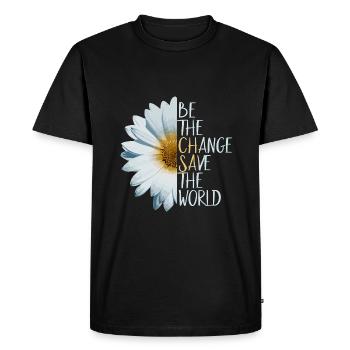 Be the change Save the world Climate protection Nature - Men's Premium Organic T-Shirt - black - Front - Nico (187cm)
