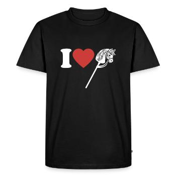 J’aime hobby cheval - Coeur - Hobby - T-shirt Premium bio Homme - noir - Devant - Nico (187cm)