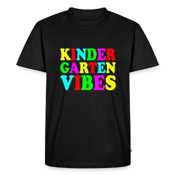 kindergarten vibes - Men's Premium Organic T-Shirt - black - Front - Nico (187cm)