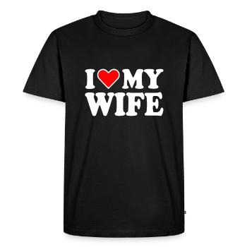 I love my wife - T-shirt Premium bio Homme - noir - Devant - Nico (187cm)