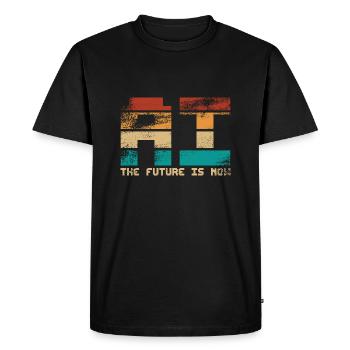 Artificial Intelligence - AI - The future is now - Men's Premium Organic T-Shirt - black - Front - Nico (187cm)