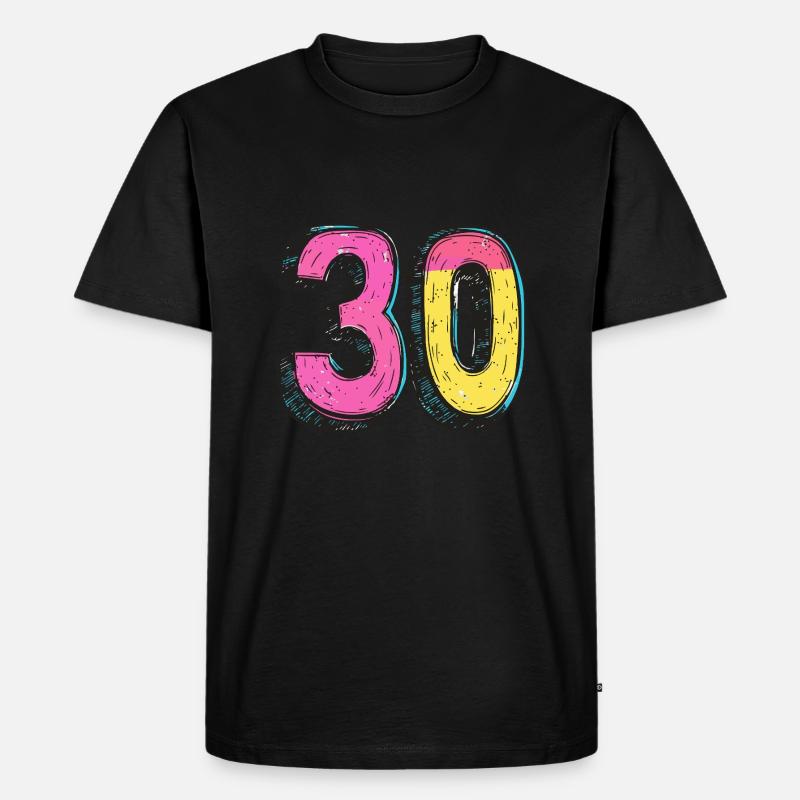 30 Zahl Comic - Männer Premium Bio T-Shirt - Schwarz