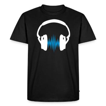 Headphone, Music, wave, Audio, Frequency, 2c - Men's Premium Organic T-Shirt - black - Front - Nico (187cm)