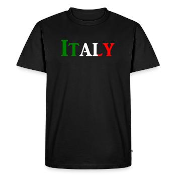 italy - Men's Premium Organic T-Shirt - black - Front - Nico (187cm)