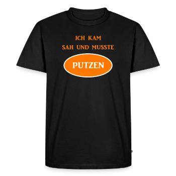 Je suis venu voir et j'ai dû nettoyer - drôle tous les jours - T-shirt Premium bio Homme - noir - Devant - Nico (187cm)