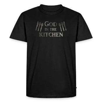 God in the Kitchen in Gray Kitchen and Cooking - T-shirt Premium bio Homme - noir - Devant - Nico (187cm)