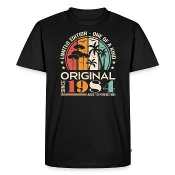Voiture Vintage Construite en 1981 Né Vintage Anniversaire - T-shirt Premium bio Homme - noir - Devant - Nico (187cm)
