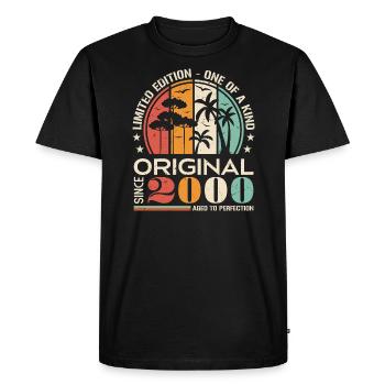 Legendary Since 2000 Born Vintage Birthday - Men's Premium Organic T-Shirt - black - Front - Nico (187cm)