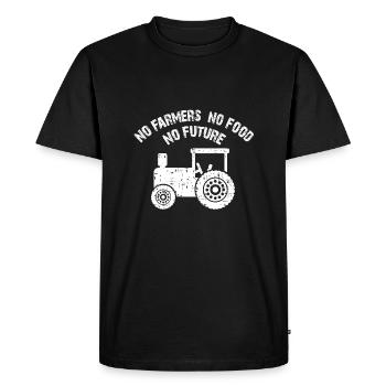 Pas d'avenir sans agriculteurs | Non, pas d'avenir - T-shirt Premium bio Homme - noir - Devant - Nico (187cm)