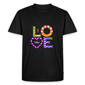 Je t’aime - T-shirt Premium bio Homme - noir - Devant - Nico (187cm)