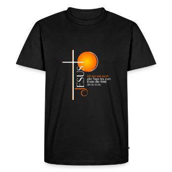Je suis avec vous - T-shirt Premium bio Homme - noir - Devant - Nico (187cm)
