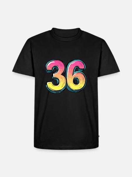 36 Number Comic - Men's Premium Organic T-Shirt - black