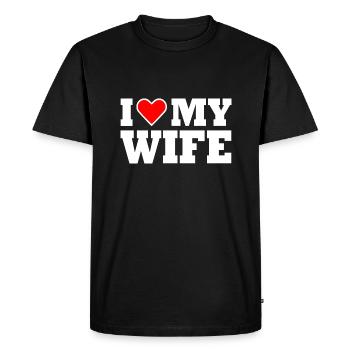 I love my wife - T-shirt Premium bio Homme - noir - Devant - Nico (187cm)
