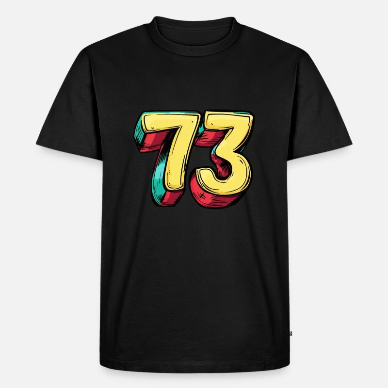 73 Zahl Comic - Männer Premium Bio T-Shirt - Schwarz