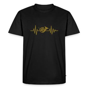 horn - T-shirt Premium bio Homme - noir - Devant - Nico (187cm)