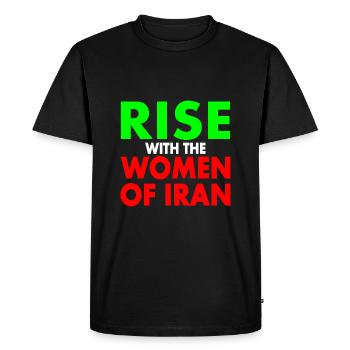 Rise with the women of iran - Men's Premium Organic T-Shirt - black - Front - Nico (187cm)