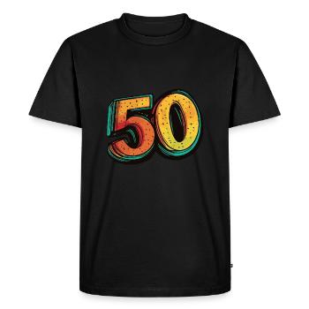 50 Number Comic - Men's Premium Organic T-Shirt - black - Front - Nico (187cm)