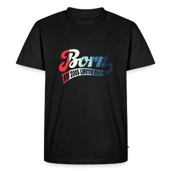Né en 2005 - Edition Limitée - Anniversaire - T-shirt Premium bio Homme - noir - Devant - Nico (187cm)
