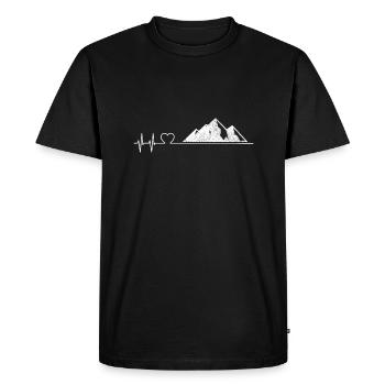 Mountain born to hike Heart Camping Hiking funny - Men's Premium Organic T-Shirt - black - Front - Nico (187cm)