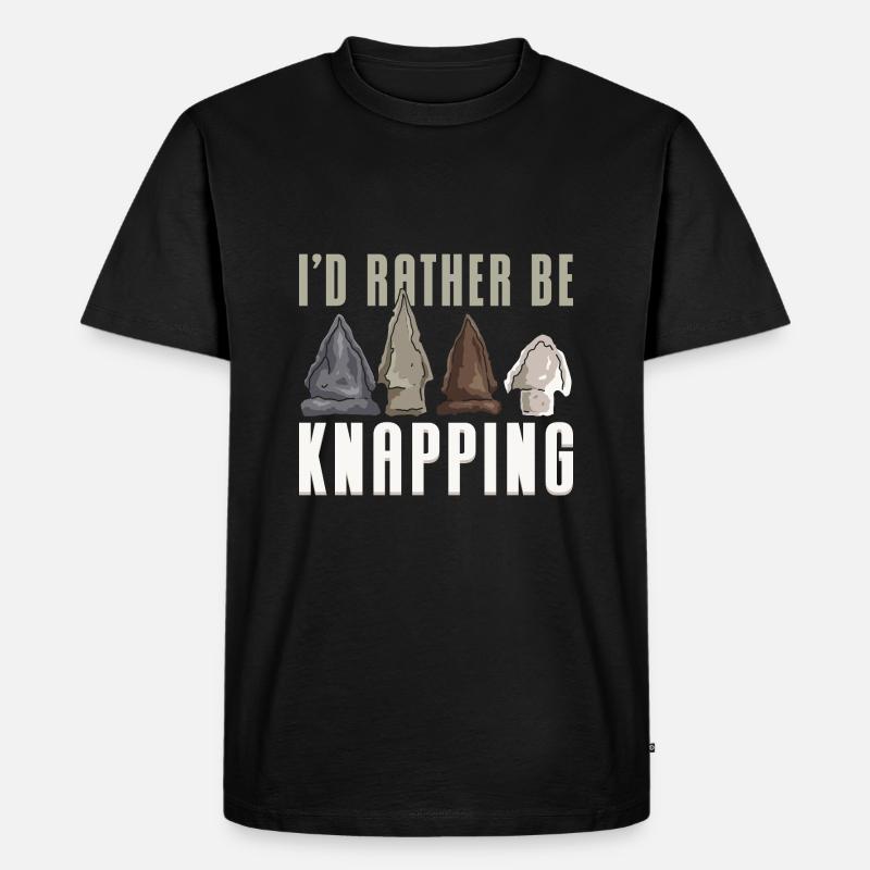 I'd Rather Be Knapping - Männer Premium Bio T-Shirt - Schwarz