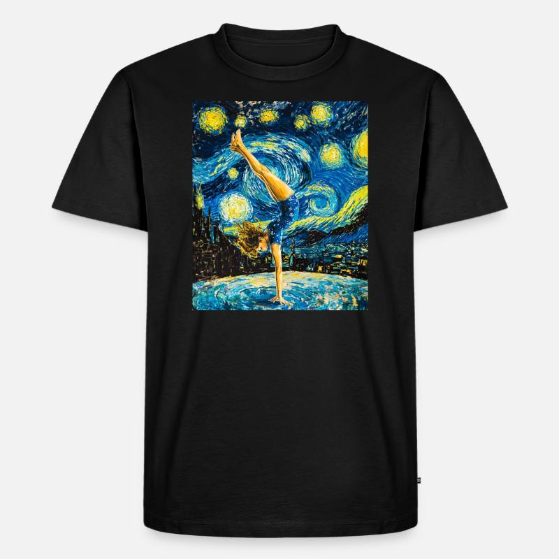 Van Gogh Gymnastik Mädchen Turnerin - Männer Premium Bio T-Shirt - Schwarz