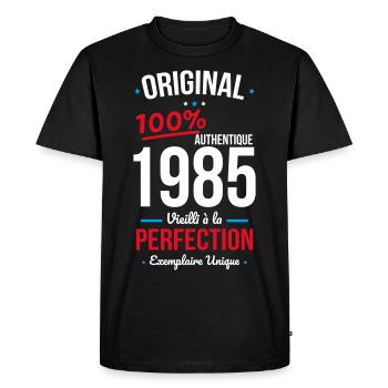 Anniversaire 40 ans - Original 1985 - T-shirt Premium bio Homme - noir - Devant - Nico (187cm)