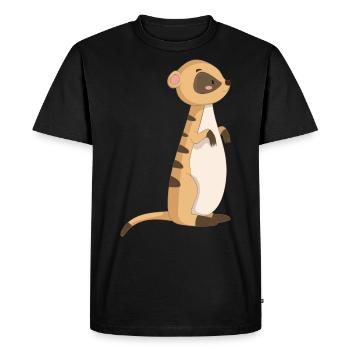 Suricate Chat de mer - T-shirt Premium bio Homme - noir - Devant - Nico (187cm)
