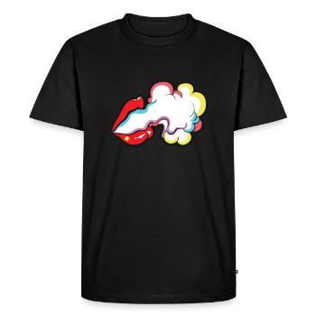 Lèvres fumée fumée - T-shirt Premium bio Homme - noir - Devant - Nico (187cm)