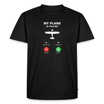 plane call pilot flying - Men's Premium Organic T-Shirt - black - Front - Nico (187cm)