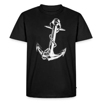 Anker Motiv T-Shirt Ostsee, Nordsee, Meer, Insel - Men's Premium Organic T-Shirt - black - Front - Nico (187cm)